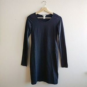 NWOT H&M Dark Grey Long Sleeve Dress, Knee Length